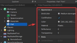 Roblox Studio Properties panel